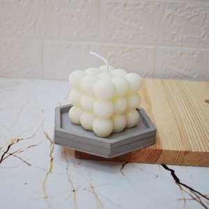 Beton Döküm Gri Altıgen Bardak Altlığı veya Mum Tabağı