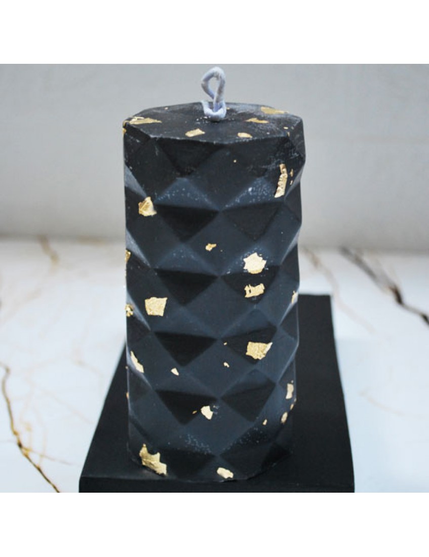 Siyah Gold Silindir Kokulu Mum Tekli