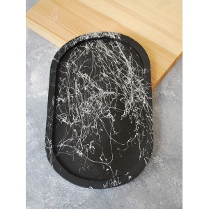 Sİlver Mermer Efekt Beton Döküm Oval Sunum Tabağı veya Mum Tabağı 24x15 cm Sİlver Mermer Efekt Beton Döküm Oval Sunum Tabağı veya Mum Tabağı 24x15 cm