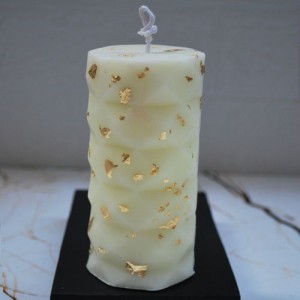 Beyaz Gold Silindir Kokulu Mum Tekli