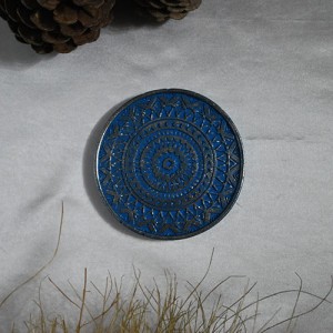 Beton Döküm MAVİ Tekli Bardak Altığı veya Mum Tabağı