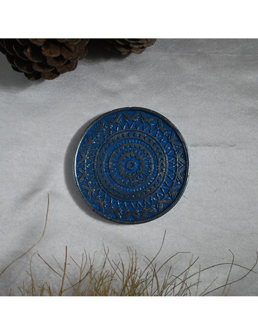 Beton Döküm MAVİ Tekli Bardak Altığı veya Mum Tabağı