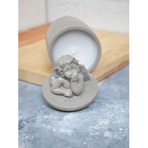 Cupid Büst Bardak Dekoratif Heykel Mum Kokulu Mum Bej