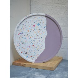 Çift Renk Terrazzo Tepsi Terrazzo Beton Döküm Sunumluk Organizer 30 cm Pembe Çift Renk Terrazzo Tepsi Terrazzo Beton Döküm Sunumluk Organizer 30 cm Pembe
