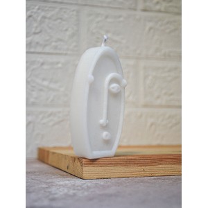 Stoneface Iskandinav Tarz Beyaz Kokulu Mum Soyut Insan Yüz Nordic Tasarım Uzun Yüz Kokulu Mum