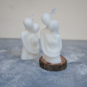 Sevgililer Günü Özel Sarılan Sevgili Kokulu Mum, Aşıklar Mum Beyaz