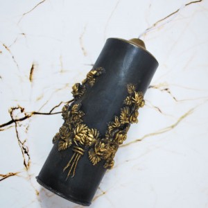 Antik Silindir Kokulu Dekoratif Mum Siyah