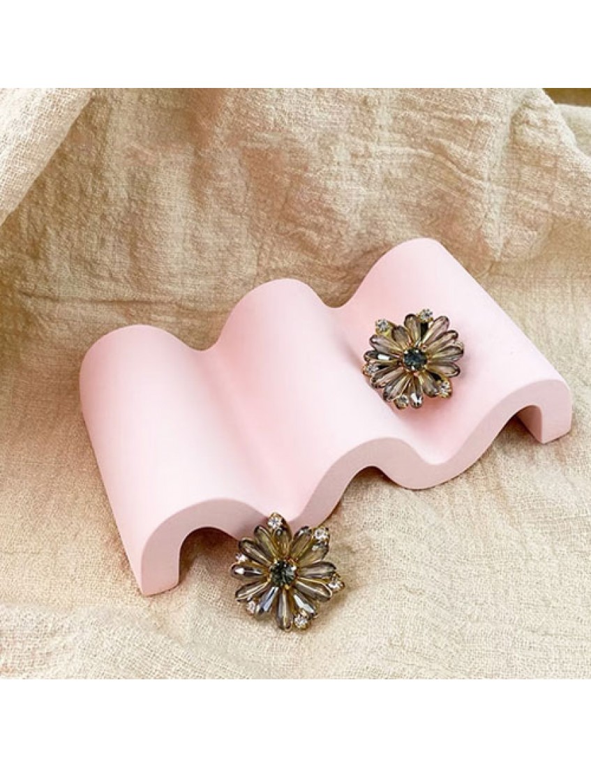 Beton Döküm Dalga Model Sabunluk Organizer veya Kalemlik Pembe