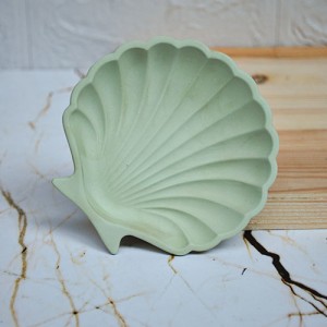 Beton Döküm YEŞİL İstiridye Mum Tabağı Organizer veya Sunumluk