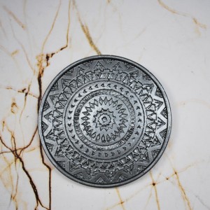 Beton Döküm Tekli Silver Bardak Altığı veya Mum Tabağı