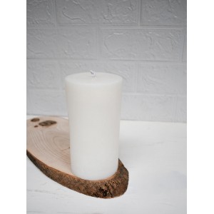 Büyük Beyaz Silindir Mum Vanilya Kokulu 15cm