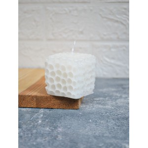 Dekoratif Petek Küp Mum Kokulu Mum Beyaz