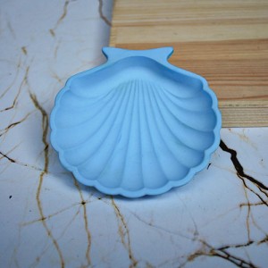 Beton Döküm MAVİ  İstiridye Mum Tabağı Organizer veya Sunumluk