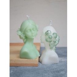 2'li Set Çiçekli Kız Mum Dekoratif Kokulu Mum