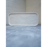 Michelangelo Tanrının Eli Dikdörtgen Tepsi Mum Tabağı Beton Organizer