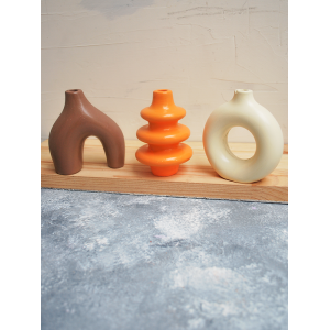 Beton Döküm 3'lü Minimal Iskandinav  Bohem Tarzı Vazo Seti