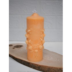 Dekoratif Silindir Mum Çiçekli Kokulu Mum 15cm TURUNCU Dekoratif Silindir Mum Çiçekli Kokulu Mum 15cm TURUNCU