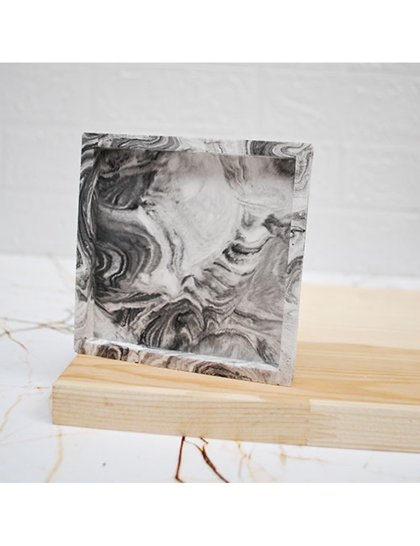 Zebra Desenli Kare Dekoratif Tabak zebra desenli kare dekoratif tabak bardak altlığı ve mum tabağı