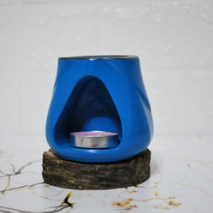 Mudi Beton Döküm MAVİ Buhurdanlık Mumluk