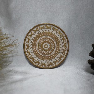 Beton Döküm BEYAZ GOLD Tekli Bardak Altığı veya Mum Tabağı