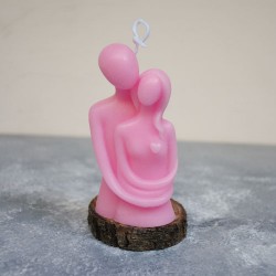 Sevgililer Günü Özel Sarılan Sevgili Kokulu Mum, Aşıklar Mum Pembe Sevgililer Günü Özel Sarılan Sevgili Kokulu Mum, Aşıklar Mum Pembe