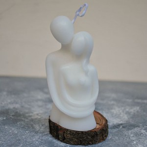 Sevgililer Günü Özel Sarılan Sevgili Kokulu Mum, Aşıklar Mum Beyaz