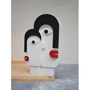 Beton Döküm İskandinav Tasarım Heykel Dekoratif Biblo 20 cm BEYAZ