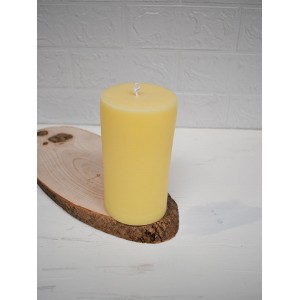 Büyük Sarı Silindir Mum Vanilya Kokulu 15cm