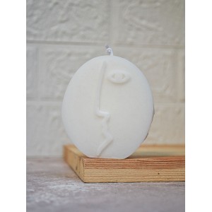 Stoneface Iskandinav Tarz Beyaz Kokulu Mum Soyut Insan Yüz Nordic Tasarım Uzun Yüz Kokulu Mum