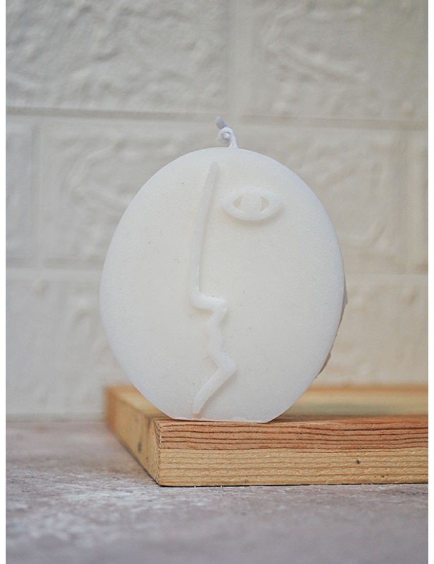 Stoneface Iskandinav Tarz Beyaz Kokulu Mum Soyut Insan Yüz Nordic Tasarım Uzun Yüz Kokulu Mum