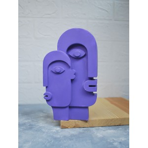 Beton Döküm İskandinav Tasarım Heykel Dekoratif Biblo 20 cm Mor