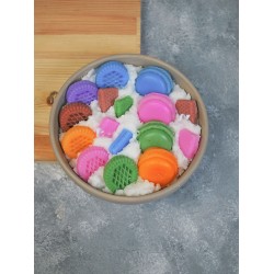 Kokulu Macaron Çanak Mum Dekoratif Kokulu Kase Mum