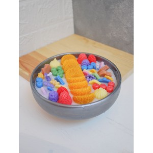 Çift Fitilli Kokulu Meyveli Çanak Mum Dekoratif Kokulu Kase Mum