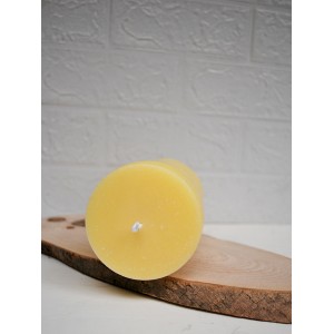 Büyük Sarı Silindir Mum Vanilya Kokulu 15cm