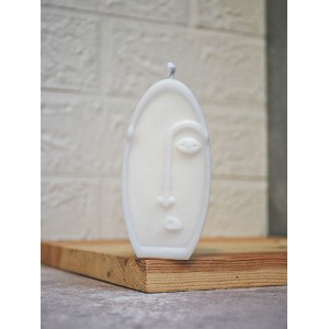Stoneface Iskandinav Tarz Beyaz Kokulu Mum Soyut Insan Yüz Nordic Tasarım Uzun Yüz Kokulu Mum