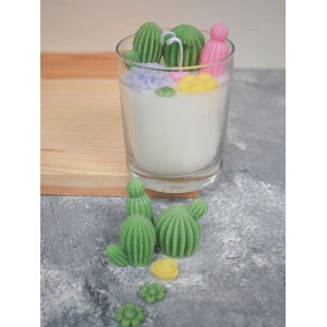 Kaktüs Teraryum Bardak Mum Kokulu Sukulent Bardak Mum