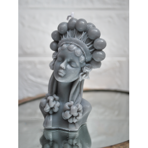 DİVA Heykel Mum Kokulu Dekoratif Büst Mum GRİ