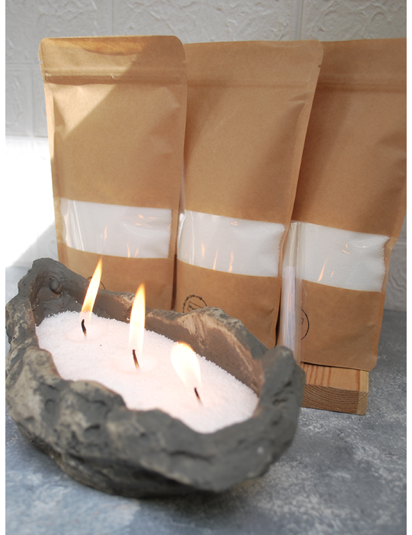 İnci Tozu Mum 200 Gr. Beyaz Sihirli Sonsuzluk Mumu Kum Mum