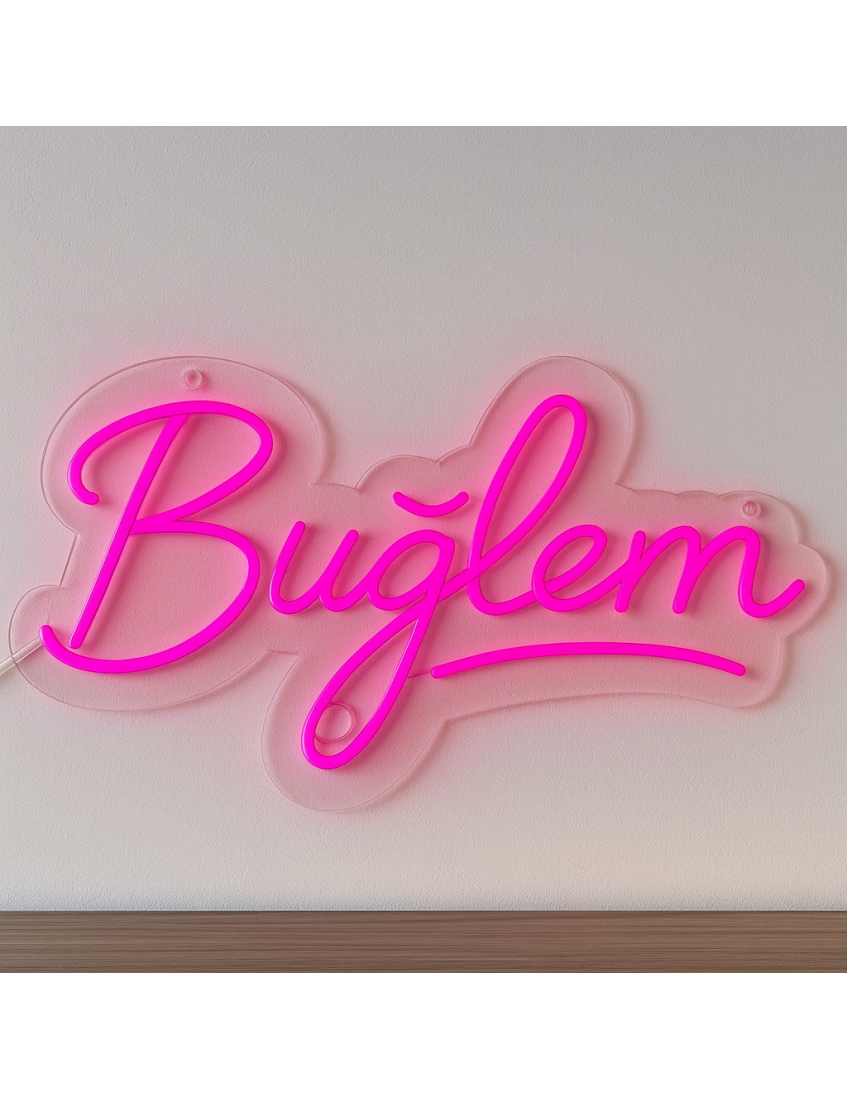 kişiye özel isimli neon led, 50 cm özel neon yazı, isim neon tabela