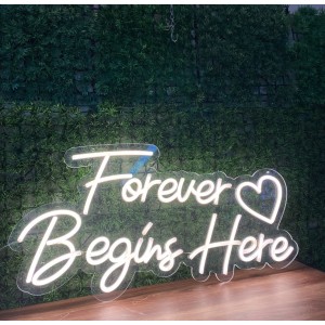 Forever Begins Here Neon Tabela 70 cm 