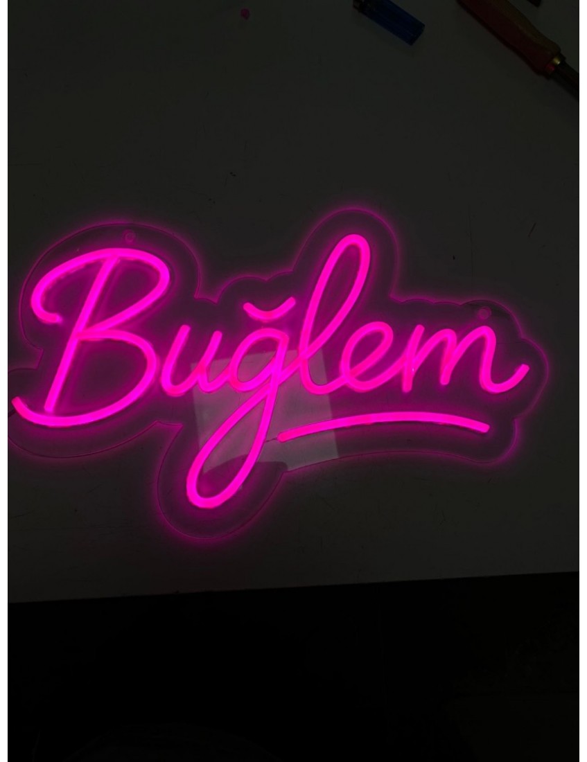 kişiye özel isimli neon led, 50 cm özel neon yazı, isim neon tabela
