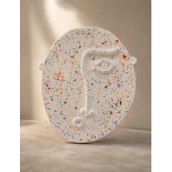 Terrazzo Soyut Yüz Dekoratif Tepsi ve Tabak – 25 cm