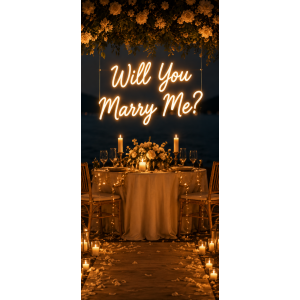 Will You Marry Me ? Led Neon Tabela 50x90 CM 