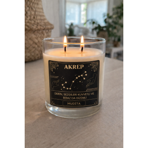 AKREP Burç Bardak Mum Kokulu Dekoratif Mum