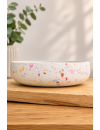 Terrazzo Çanak Kokulu Mum Dekoratif Mum Çift Fitilli Çanak Mum