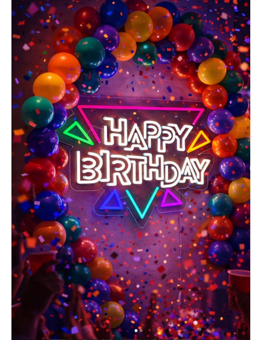 Happy Birthday LED Neon Tabela happy birthday led neon tabela doğum günü dekorasyonu